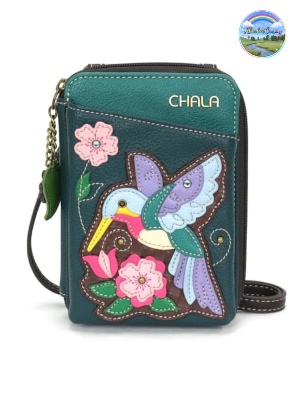 Chala Pal Crossbody Wallet Purse - Faux Leather Multicolor Cell Phone Bag with